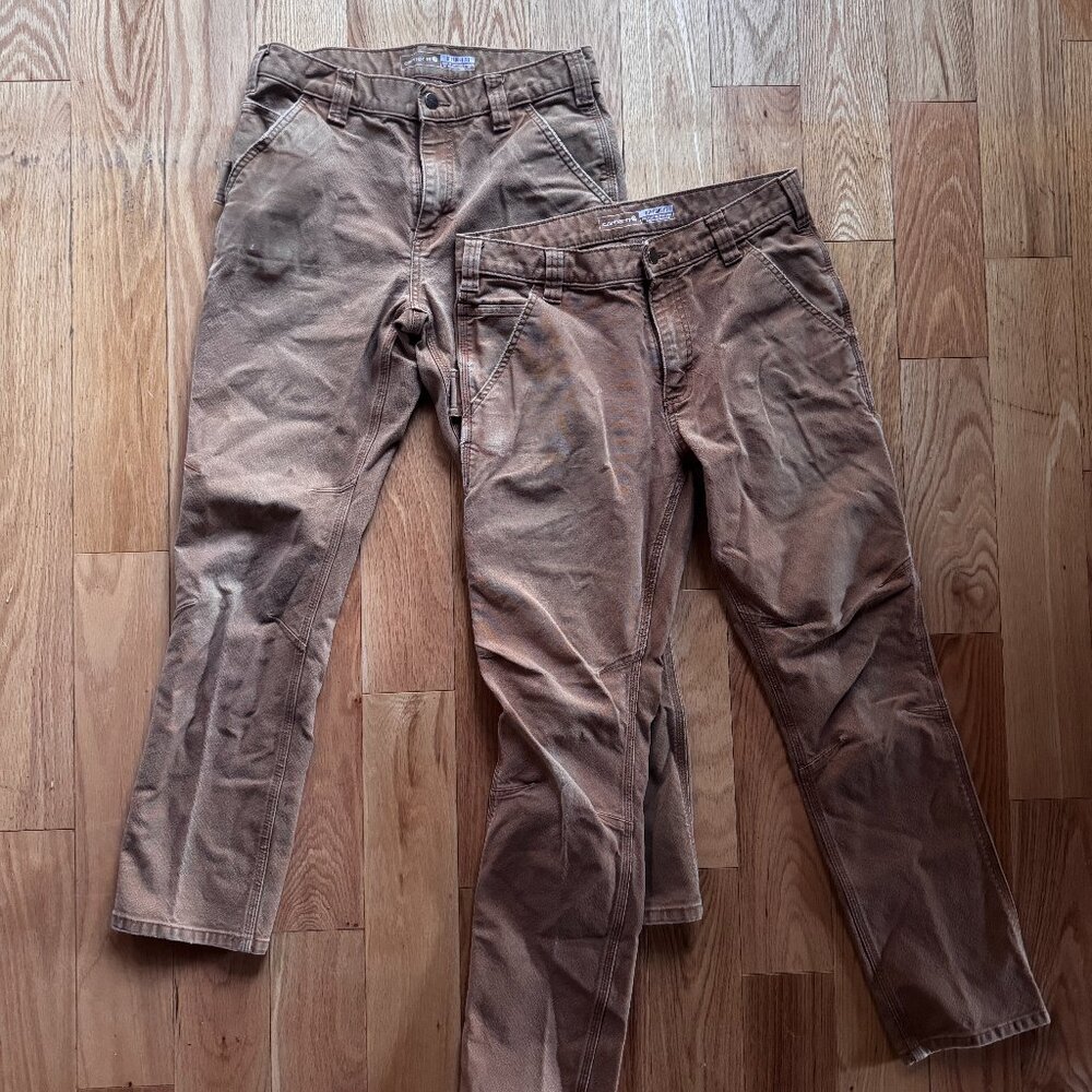 TWO PAIR - Carhartt 31x30 Mens Rugged Flex Straight Fit Dungarees - Good Cond.